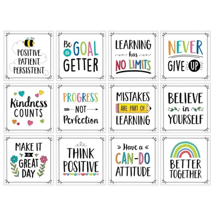 Creative Teaching Press® Positive Mindset 10" Designer Cut-Outs, Pack of 12