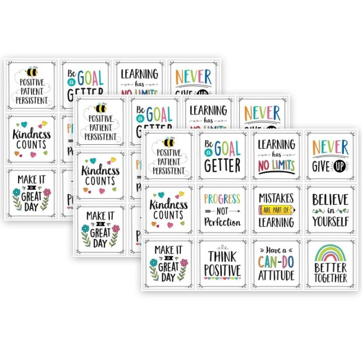 Creative Teaching Press® Positive Mindset 10" Designer Cut-Outs, 12 Per Pack, 3 Packs