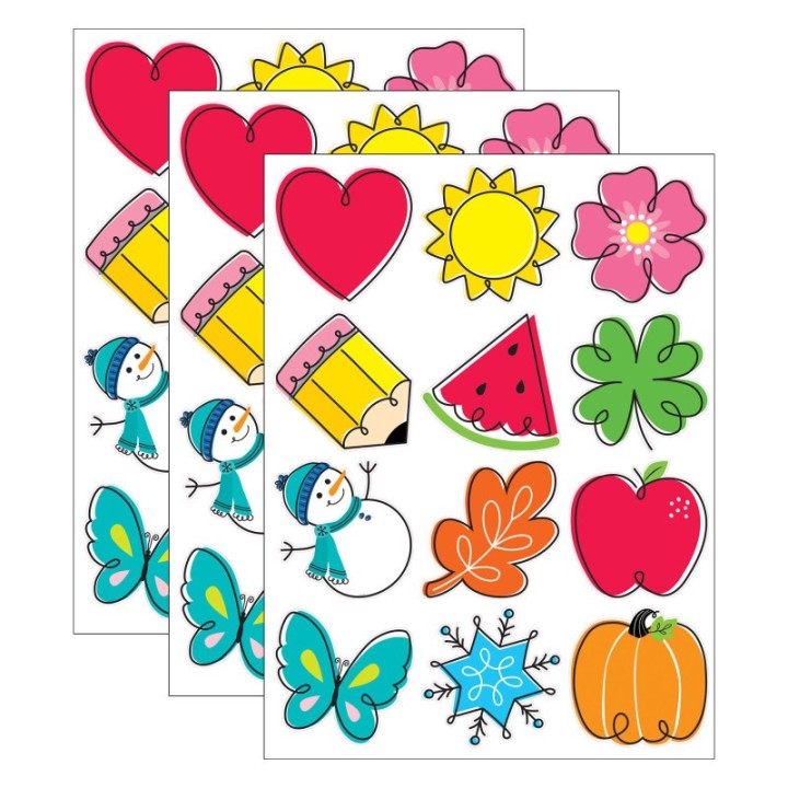 Creative Teaching Press® Seasonal Accents 10" Designer Cut-Outs, 12 Per Pack, 3 Packs