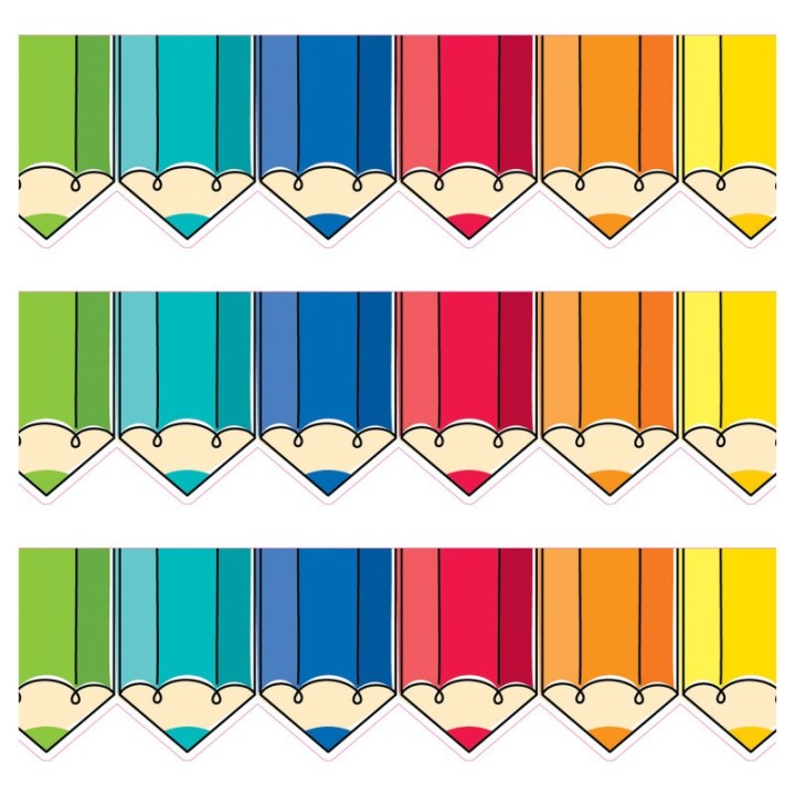 Creative Teaching Press® Core Decor Colorful Doodle Pencils EZ Border, 48 Feet Per Pack, 3 Packs