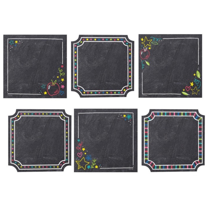 Creative Teaching Press® Colorful Chalk Cards 6 Inch Designer Cut-Outs, Pack of 36