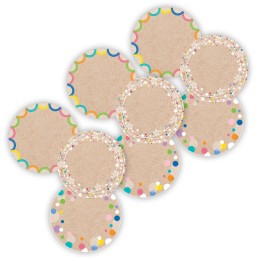 Creative Teaching Press® Krafty Pop Colorful Kraft Cards 6 Inch Designer Cut-Outs, 36 Per Pack, 3 Packs