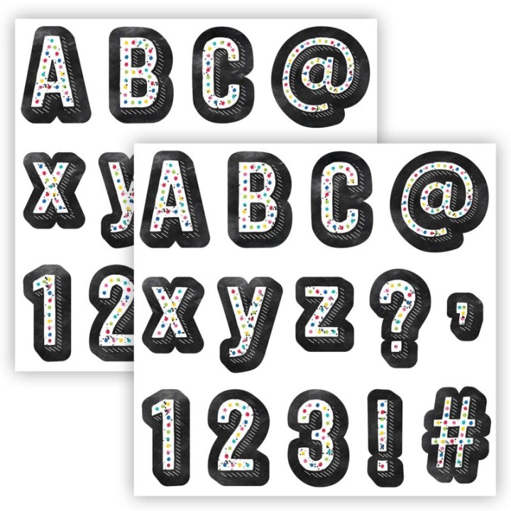 Creative Teaching Press® Chalk It Up! Colorful Chalk Designer Letters, 216 Pieces Per Pack, 2 Packs
