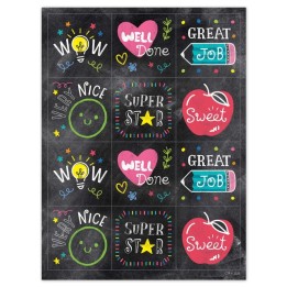 Creative Teaching Press® Chalk It Up! Colorful Chalk Reward Stickers, Pack of 60