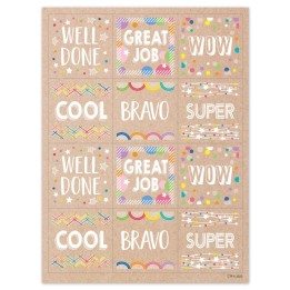 Creative Teaching Press® Krafty Pop Colorful Kraft Reward Stickers