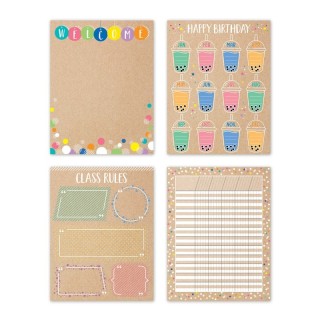 Creative Teaching Press® Krafty Pop Classroom Essentials 4-Chart Pack Chart