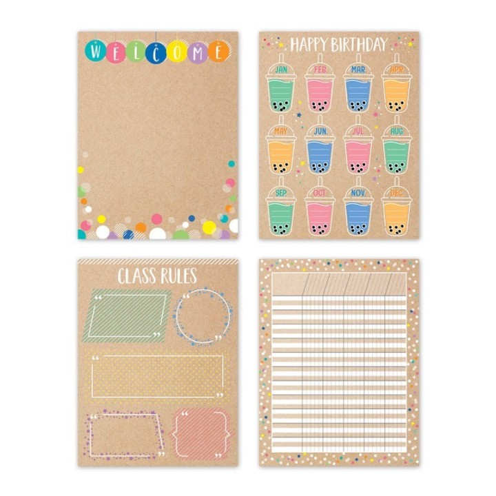 Creative Teaching Press® Krafty Pop Classroom Essentials 4-Chart Pack Chart