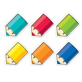 Creative Teaching Press® Core Decor Colorful Doodle Pencils 3 Inch Designer Cut-Outs, Pack of 36