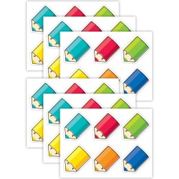 Creative Teaching Press® Core Decor Colorful Doodle Pencils 3 Inch Designer Cut-Outs, 36 Per Pack, 6 Packs