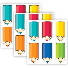 Creative Teaching Press® Core Decor Colorful Doodle Pencils 6 Inch Designer Cut-Outs, 72 Per Pack, 3 Packs