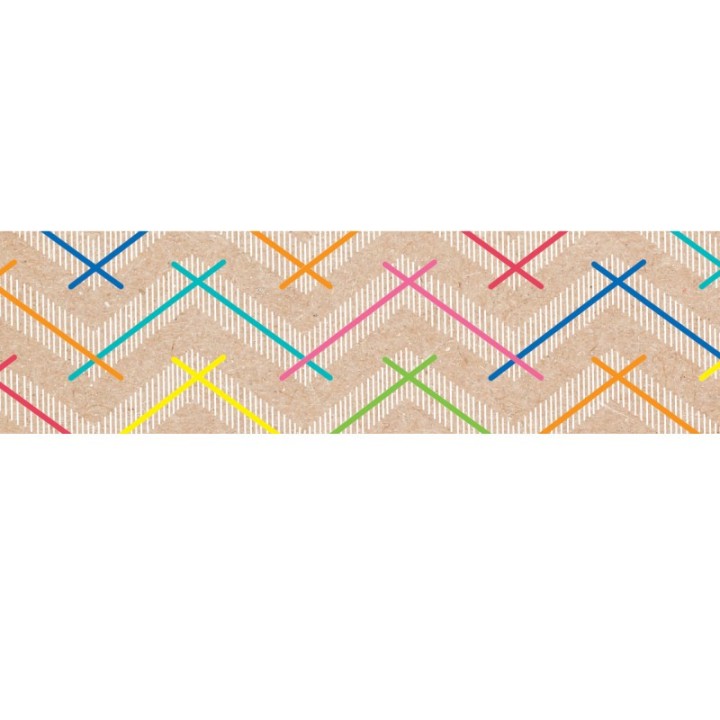 Creative Teaching Press® Krafty Pop Colorful Kraft Chevron EZ Border, 48 Feet