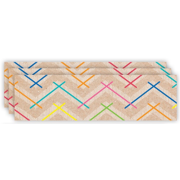 Creative Teaching Press® Krafty Pop Colorful Kraft Chevron EZ Border, 48 Feet Per Pack, 3 Packs