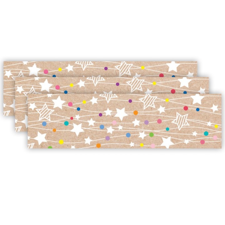 Creative Teaching Press® Krafty Pop Colorful Kraft Stars on Strings EZ Border, 48 Feet Per Pack, 3 Packs