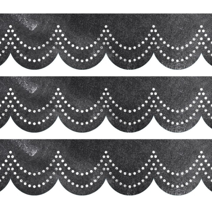 Creative Teaching Press® Chalk It Up! Dotted Scallops EZ Border, 48 Feet Per Pack, 3 Packs