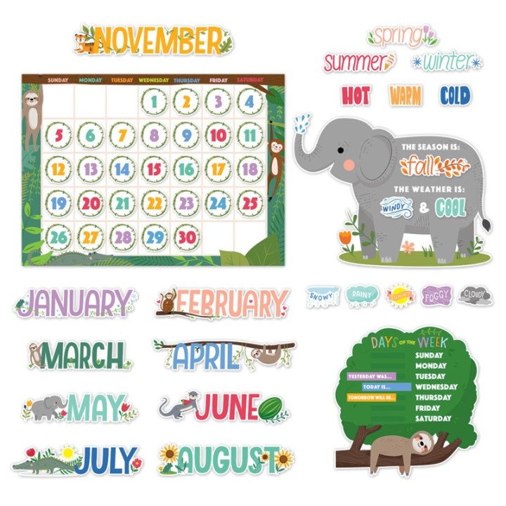 Creative Teaching Press® Jungle Friends Calendar Set Bulletin Board, 67 Pieces