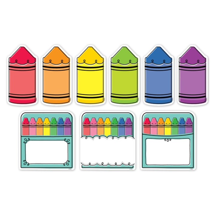 Creative Teaching Press® Core Decor Doodle Crayons 6" Designer Cut-Outs, Pack of 54