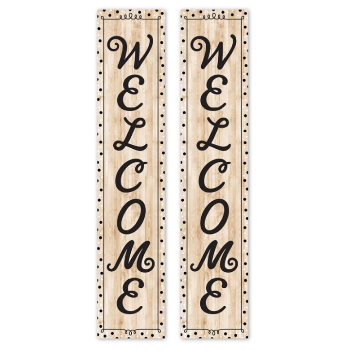 Creative Teaching Press® Black, White, and Wood Welcome Banner, 8" x 39", Pack of 2