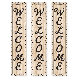 Creative Teaching Press® Black, White, and Wood Welcome Banner, 8" x 39", Pack of 3