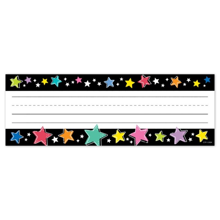 Creative Teaching Press® Star Bright Colorful Stars on Black Name Plates, Pack of 36