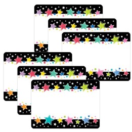 Creative Teaching Press® Star Bright Colorful Stars on Black Labels, 36 Per Pack, 6 Packs