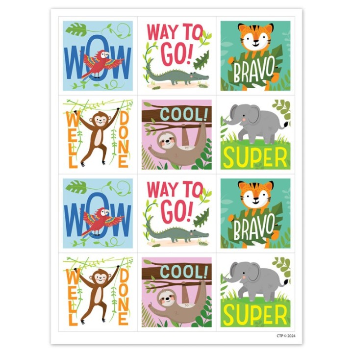 Creative Teaching Press® Jungle Friends Reward Stickers, Pack of 60