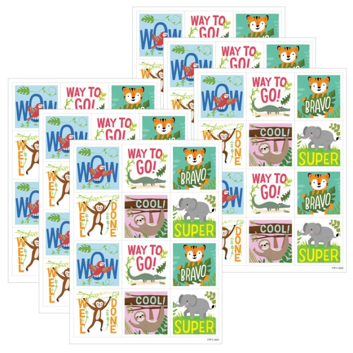 Creative Teaching Press® Jungle Friends Reward Stickers, 60 Per Pack, 6 Packs