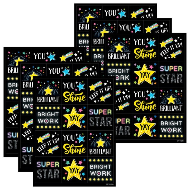 Creative Teaching Press® Star Bright Reward Stickers, 60 Per Pack, 6 Packs