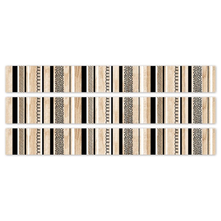 Creative Teaching Press® Core Decor Stripes and Doodles on Wood EZ Border, 48 Feet Per Pack, 3 Packs