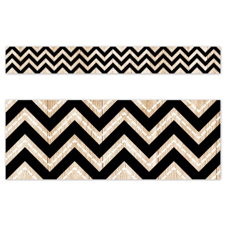Creative Teaching Press® Core Decor Black and Wood Chevron EZ Border, 48 Feet