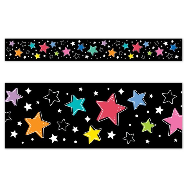 Creative Teaching Press® Star Bright Colorful Stars on Black EZ Border, 48 Feet