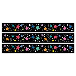 Creative Teaching Press® Star Bright Colorful Stars on Black EZ Border, 48 Feet Per Pack, 3 Packs