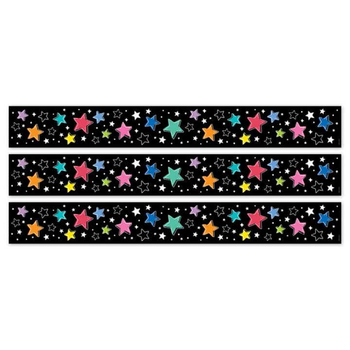 Creative Teaching Press® Star Bright Colorful Stars on Black EZ Border, 48 Feet Per Pack, 3 Packs
