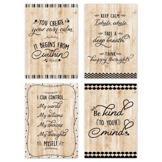 Creative Teaching Press® Core Decor Black, White, and Wood Inspire U 4-Poster Pack