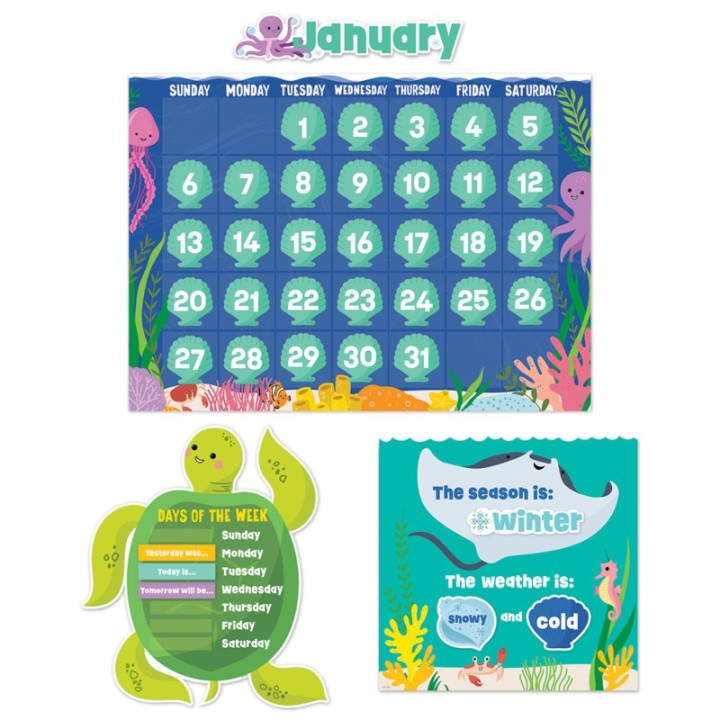 Creative Teaching Press® Sea Friends Calendar Set Bulletin Board Set, 67 Pieces