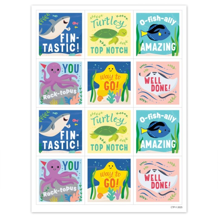 Creative Teaching Press® Sea Friends Reward Stickers, Pack of 60