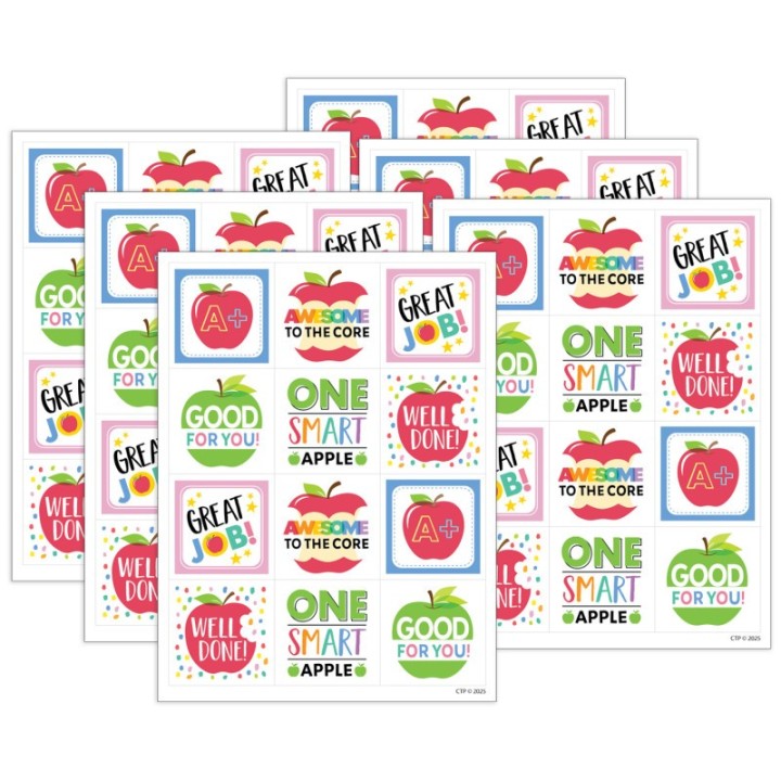 Creative Teaching Press® Apple Time Apple Reward Stickers, 60 Per Pack, 6 Packs