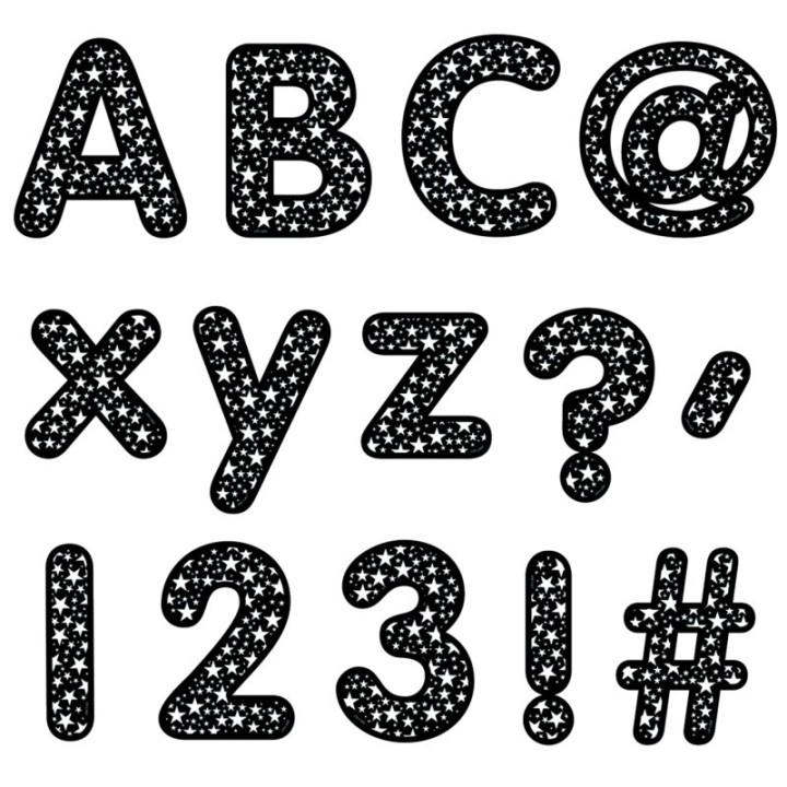 Creative Teaching Press® Core Decor Stars on Black Designer Letters, 206 Pieces