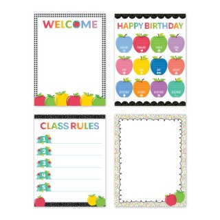 Creative Teaching Press® Apple Time Classroom Essentials 4-Chart Pack, 17" x 22"