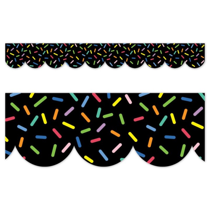 Creative Teaching Press® Core Decor Sprinkles on Black EZ Border, Bulletin Board Border, 48 Feet