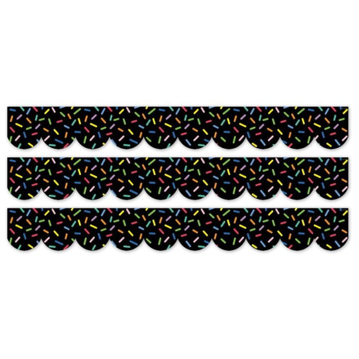 Creative Teaching Press® Core Decor Sprinkles on Black EZ Border, Bulletin Board Border, 48 Feet Per Pack, 3 Packs