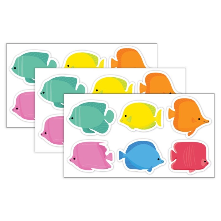 Creative Teaching Press® Sea Friends School of Fish 3" Designer Cut-Outs, 36 Per Pack, 3 Packs