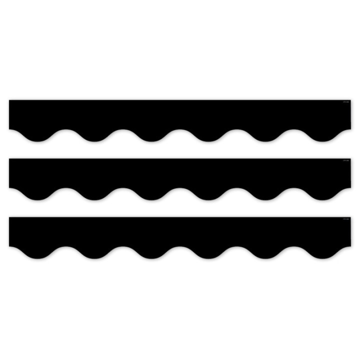 Creative Teaching Press® Core Decor Black Wavy EZ Border, Bulletin Board Border, 48 Feet Per Pack, 3 Packs