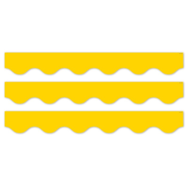 Creative Teaching Press® Core Decor Yellow Wavy EZ Border, Bulletin Board Border, 48 Feet Per Pack, 3 Packs