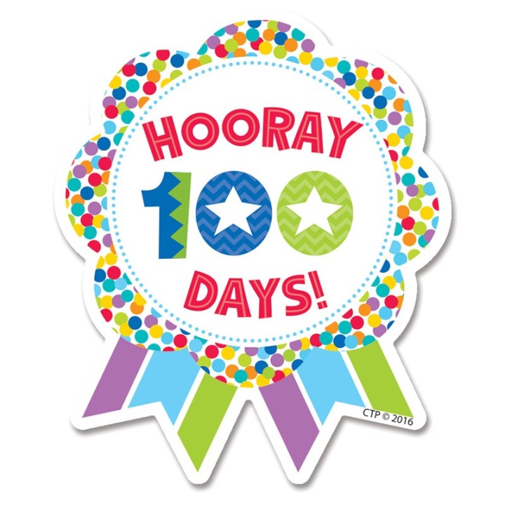 Creative Teaching Press® Hooray 100 Days! Ribbon Reward Self-Adhesive Badges, Pack of 36
