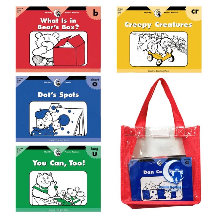 Creative Teaching Press® Itty Bitty Phonics Readers Set, 36 Books with Carrying Case