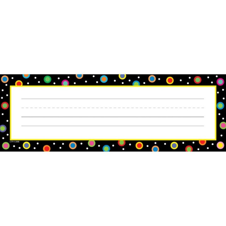 Creative Teaching Press® Dots on Black Name Plates, 36/Pack