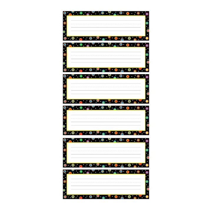 Creative Teaching Press® Dots on Black Name Plates, 36 Per Pack, 6 Packs