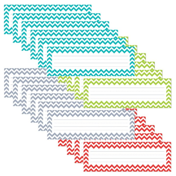Creative Teaching Press® Chevron Solids Name Plates, 36 Per Pack, 6 Packs