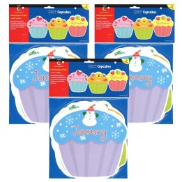 Creative Teaching Press® Designer Cut-Outs, Month Cupcakes, 10", 12 Per Pack, 3 Packs