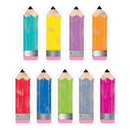 Creative Teaching Press® Upcycle Style Pencils 6" Designer Cut-Outs, 108 Per Pack